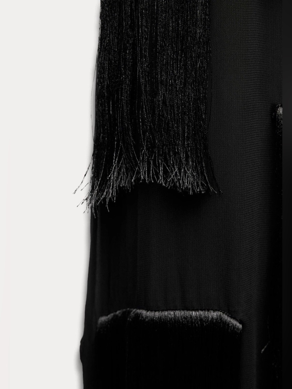Zara ZW Collection Fringed Midi Dress Size S - Picture 4 of 14
